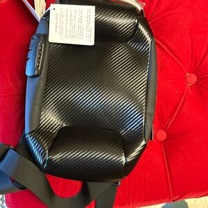 BANGE Future Aesthetics Black Backpack Men Traveling Sling Bag NWT